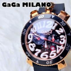 GaGa MILANO クロノグラフ 48mm 腕時計 ✨人気デザイン✨GaGa MILANO Chrono48 クロノグラフ ゴールド - メルカリ