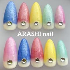 サイズオーダー可能◎】嵐ネイルチップ ARASHI 5×26 メンバーカラー