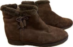 Hush Puppies ハッシュパピー　ブーツ ブラウン ファー　レディースのサムネイル