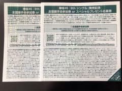 欅坂46 8thシングル「黒い羊」全国握手券 2枚のサムネイル