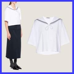 miu miu ミュウミュウ ロゴ セーラー トップス ブラウス Tシャツ