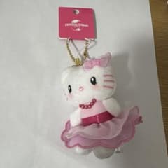 ハローキティ キーホルダー ドレス付き USJ限定 ハローキティ ぬいぐるみキーホルダー ピンクドレス タグづき