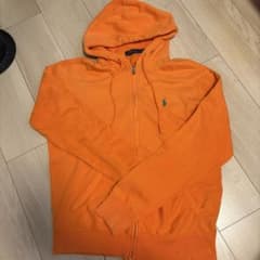 【値下げ中】ポロ ラルフローレン ポニー ジップパーカー　オレンジのサムネイル