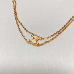 新品未使用】セリーヌ ゴールド ダブルチェーン ネックレス トリオンフ