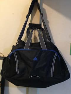adidas ボストンバッグ ブラック ブルー大きいサイズのサムネイル