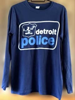 Detroit Police ロゴプリント 長袖Tシャツ ネイビー