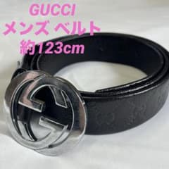 GUCCI 黒 レザーベルト ダブルGロゴ 123cm ジャンク - メルカリ