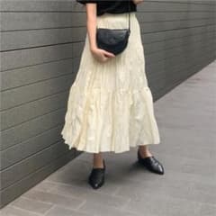 【値下げしました】nairo ワッシャープリーツスカート ivoryのサムネイル