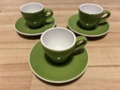 UNDER CREMA 緑色 エスプレッソカップ・ソーサー 3個セットのサムネイル