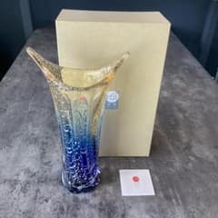 津軽びいどろ 花瓶 天開 日本製 化粧箱入 銀彩花器 陸奥湾 津軽びいどろ 花瓶 天開 日本製 化粧箱入 銀彩花器 陸奥湾 - メルカリ