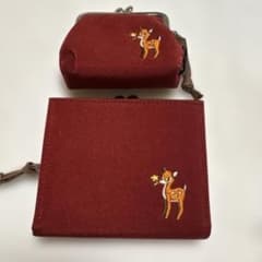 P.clue 鹿刺繍 がま口財布 小銭入れ 2点セットのサムネイル