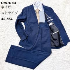 ORIHICA オリヒカ 3ピース セットアップ AB4 ネイビー ストライプ ORIHICA ネイビー ストライプ A5 オリヒカ セットアップ スーツ - メルカリ