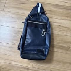 【美品】森野帆布　メンズ　SF－０１９８　ボディバッグ　ネイビーのサムネイル