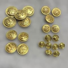 金ボタン3種類まとめ売り ABS樹脂　アンカー　エンブレム ゴールドカラー