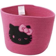新品♡キティ ロープバスケット 小物入れ 収納ボックス ピンク - メルカリ