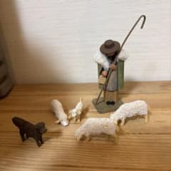ドイツ ギュンターライフェル工房 羊飼いと羊のセット 新品 貴重