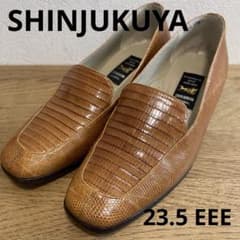 23.5 SHINJUKUYA 本革 エキゾチックレザー ローファー ブラウン - メルカリ