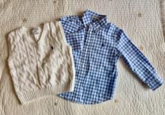 Ralph Lauren ベスト&ギンガムチェックシャツセットのサムネイル