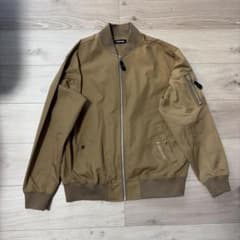 専用カワサキ【Kawasaki】MA-1ライディングジャケット Mコヨーテ美品のサムネイル