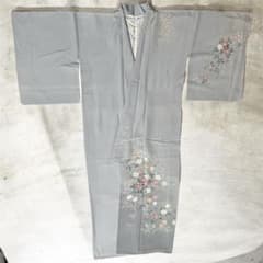 袷　東雲色　菊草花柄　 訪問着　紋入り