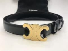 セリーヌ ベルト トリオンフ ゴールド金具 黒サイズ75 レザー保存袋