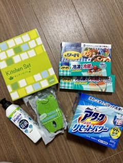 キッチンセット　食器用洗剤　スポンジ　保存袋　洗濯用洗剤のサムネイル