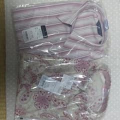 2枚セット レディース七分袖ＸＬ Yシャツ 厚手シャツのサムネイル