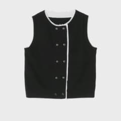 THE TOÉ ダブルボタンニットベスト ブラックのサムネイル