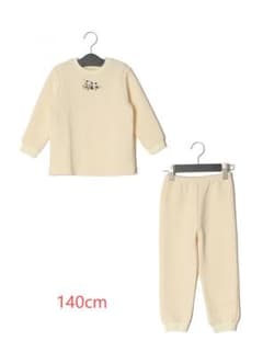 長袖キルト パジャマ セット アイボリー 140cmのサムネイル