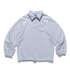 BENTIDEA  ハーフジップバルーンスリーブスウェット　サイズL grayのサムネイル