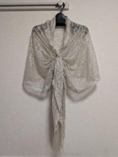 フォーマル ストール ショール パール留め具付き ラメ入り 結婚式のサムネイル