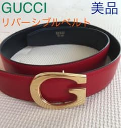 【美品】GUCCI リバーシブル レザーベルトのサムネイル