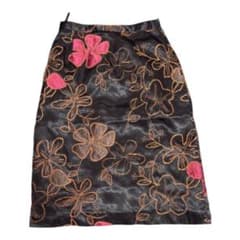 OTTO collection 꽃무늬 자수 타이트 스커트 7호 블랙 레트로 헌 옷