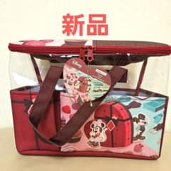 ミッキー&ミニー ルビー&ミントショコラ 大きなポケット付き バスケット 収納