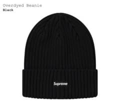 supreme Overdyed Ribbed Beanie 黒 新品未使用のサムネイル