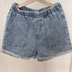 SHEIN キッズ デニムハーフパンツ ウエストゴムのサムネイル