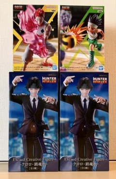 4点　HUNTER×HUNTER ヒソカ　クロロ　フィギュア HUNTER×HUNTERフィギュア クロロ,ゴン,ヒソカ 4体セット - メルカリ