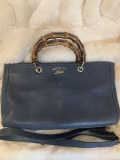 グッチ GUCCI バンブー2WAYトートバッグ  ネイビーのサムネイル