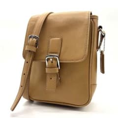 OLD coach オールドコーチ ミニショルダーバッグ ベージュ レザー 