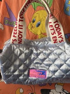 ハンドメイド水色ボストンバッグのサムネイル