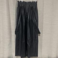 【cussil】11.5oz ルーズシルエットダブルサスペンダーワイドパンツ　Mのサムネイル