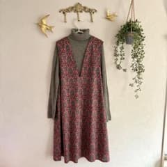 SALE リバティ タナローン ジャンパースカート ワンピース ヴァイン