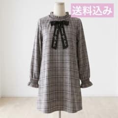 ⁠【新品タグ付】one spo ワンスポ チェック柄 ミニワンピース Mピンク⁠のサムネイル
