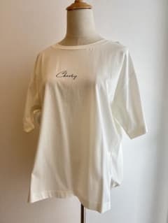 【新品タグ付】グローバルワーク ロゴTシャツ L 白 バックプリント ゆったりのサムネイル