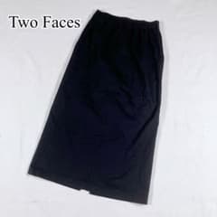 Two Faces ロングスカート フリーサイズ  ブラック/黒のサムネイル