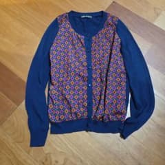 MARY QUANT カーディガン ネイビー 総柄のサムネイル