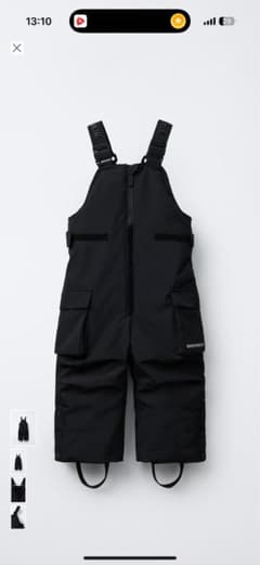 ZARA 子ども用スノーボードオーバーオール ブラックのサムネイル