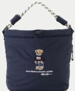 新品ポロベア 2WAY ショルダーバッグ ネイビー 巾着バッグラルフ
