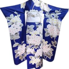 特価品】振袖単品165.5cm□青ブルー系成人式振袖正絹前撮り撮影RB59