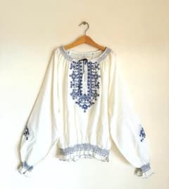 タグ付未使用!スイスヴィンテージ手刺繍チロルブラウス/ルーマニア
